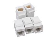 5pcs Cat5 RJ45 Coupler Female Adapter Shielded For Keystone Panel White