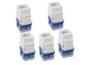 5pcs Cat6 RJ45 Gigabit Coupler Adapter Shielded For Keystone Panel 180°