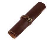 PU Leather Pirate Pen Pencil Bag Stationery Makeup Case Cosmetic Roll Up Pouch