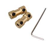 2 x Brass Shaft Motor Flexible Coupling Coupler Connector 3mm to 3mm For RC