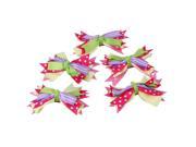 5 x Solid Grosgrain Ribbon Baby Pinwheel Hair Bow Stick Flower Headwear Green