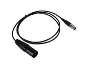 Black Mini XLR Female to XLR Male Plug Pro Lapel Microphone Cable 4.92ft