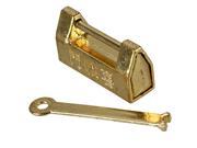 Chinese Old Style Vintage Decorative Latch Lock Functional Padlock Key Golden