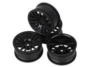 RC1 10 On road Plastic Wheel Rim with 12 spoke Drive Hex 12mm Red Set of 4