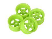4x Yellow Plastic Wheel Rim with 5 Spoke Hex 12mm for RC 1 10 On Road Drift Car