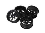 4x Black RC1 10 On road Car Plastic Wheel Rim with 7 Spoke 52mm Dia 26 Width