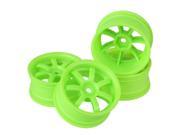 4pcs Green Plastic 7 Spoke Wheel Rims with Hole for RC1 10 On Road Car Driff Car