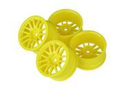 Yellow RC 1 10 On road Car Plastic Wheel Rims with 14 Spoke 52mm Dia Set of 4
