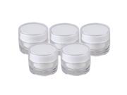 5 pcs Portable Plastic Face Cream Containers for Outdoor Travel 20g White