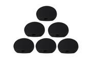 6 x Black Guitar Machine Head Buttons Plastic Matt Tuning Key Oval Buttons