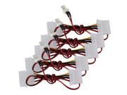 5pcs 4 Pin Female to 3 Pin PC Fan Adapter Convertor Cable Total Length 33.5cm