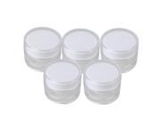 5 pcs 10g Multifunctional Acrylic Lip Balm Jars Diameter 45mm White Inner Lid