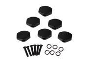 6x Alloy Guitar Machine Head Buttons Durable with 4mm Diameter Hole Black
