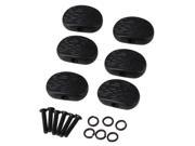 6x Oval Shape Black Stripes Guitar Plastic Tuning Pegs Machine Heads Buttons