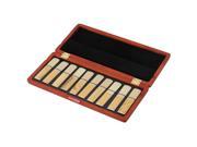 Elegant Solid Wood Alto Soprano Tenor Sax Reed Case Holds 10 Reeds Amber Color