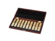 223x99x21mm Maroon Solid Wood 10pcs Saxophone Reed Case Protect Against Moisture
