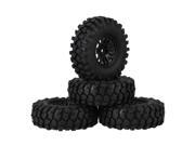 4x RC1 10 Rock Crawler Black Simulation Rubber Tire Plastic 14 Spoke Wheel Rim