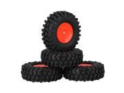 4 x RC 1 10 Rock Crawler Simulation Rubber Tire Red Smooth Imitate Wheel Rim