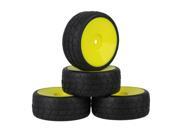 4xRC 1 10 On Road Car Square Pattern Rubber Tyre Yellow Smooth Imitate Wheel Rim