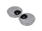 2 PCS 60mm Computer Desk Grommet Table Cable Tidy Wire Hole Cover Bright Silver