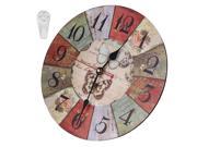 Vintage Arabic Numeral 2 Butterflies 12 Wooden Wall Clock for Home Offie