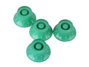 4pcs Speed Control Knob for Electric Guitar Green Transparent with White Numbers