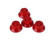 4xRed Transparent Plastic Right Hand Electric Guitar Hat Bell Knob Black Number