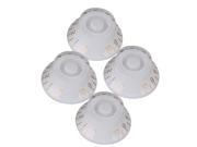 4pcs Electric Guitar White Transparent Left Hand Plastic Bell Knob 6mm Dia Hole