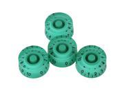 4x RIGHT HAND Green Plastic Speed Knob for Electric Guitar Black Number