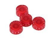 4pcs Red Transparent Speed Control Bell Hat Knob for Left Hand Electric Guitar
