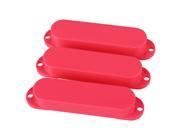 3pcs Pink Plastic Smooth Closed Shell Electric Guitar Single Coil Pickup Covers