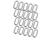 20 x Silver 2mm Dia Metal Iron Plating Oval Buckle Loop Ring for Purse Bag Strap