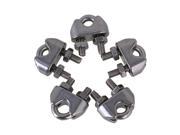 BQLZR 5 Pieces U Shape Silver 304 Stainless Steel M4 Cable Wire Rope Clip Clamp