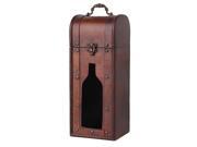 Brown Retro Lock Wine Case Box Wooden for one Wine Bottle Storage Holder