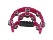 40 Jingles Plastic Stainless Curling Iron Bell Piece Musical Tambourine Rose Red