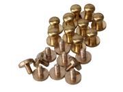 10 x Leather Craft Round Head Nail Rivets 8x6x8mm Solid Brass Chicago Screws