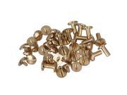 20pcs Leather Craft Solid Brass Nail Rivets Arc Chicago Binder Screw 10x4x10mm