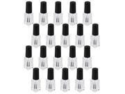 20 x Clear Glass 4ml Empty Refillable Nail Polish Bottles Container Black Cap