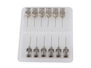 BQLZR 12 pieces 1 2 28Ga Stainless Steel Dispensing Blunt Needle Tips Silver