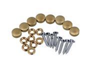 8 x Copper Golden 16mm Dia Round Screw Cap Nails for Mirror Table Decoration