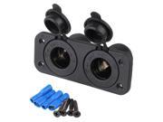 Waterproof DC12 24V Dual Power Socket with Terminal 2 Hole Rear Panel for Car