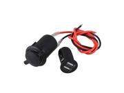 DC12 24V Waterproof Motorcycle Charger Cigarette Power Socket Dual USB Charger