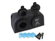 Waterproof DC12 24V Power Socket Dual USB Charger Tent Panel for Car Boat