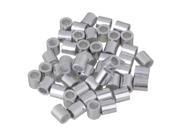 M5 Round Holes Aluninum Ferrules Wire Rope Sleeves Clip Set of 50 Silver