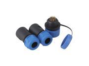 BQLZR 9pin Waterproof Aviation Plug Socket Cable Connector Plastic Black and Blue