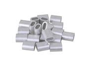 Sliver Oval Shape Aluminum Ferrule Swage Clip Wire Rope Clamps M8 Set of 20