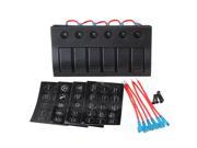 Panel w 6 Green LED Rocker Switch Overload Protection Device Indicators