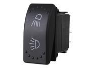 BQLZR 5 Pin Waterproof IP68 ON OFF Black Rocker Switch with Dual Red DC12 24V