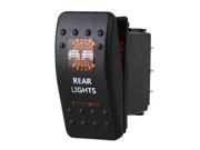 On Off On Rocker Switch Rear Lights Sign DC12 24V Orange Led Light 4 Pins