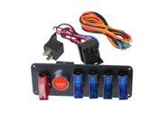 BQLZR Racing Car Panel with 5 Start Button Red Blue Ignition Switch 12V
